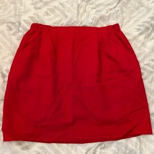 red mini skirt